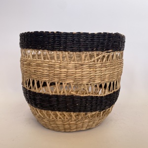 Cesta de algas marinas plegable al mejor precio al por mayor hecha a mano en Vietnam con asas de PC para almacenamiento y decoración de cocina y baño - Product Image 2