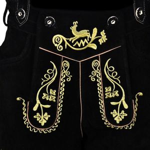 Pantalones Cortos de Cuero Bávaros Personalizados OEM para Hombre, Traje Tradicional Alemán para Oktoberfest con Estampado Animal, Pantalones Cortos Bávaros - Product Image 5