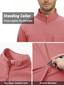Custom High Quality <b>Men's</b> Stand Collar Softshell <b>Jacket</b> OEM Factory <b>Winter</b> <b>Waterproof</b> with Front Logo High Street Style No Hood - Product Image 6