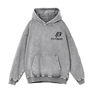 NO MOQ LOGO Custom Wholesale Women Distressed Acid Washed Hoodies - Product Image 5