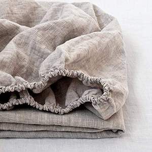 Juego de Sábanas Ajustables de Lino 100% Terraloom, Fundas de Almohada, Color Sólido, Estilo Simple, Fresco, para Uso Doméstico, Lavable a Máquina, Sin Arrugas - Product Image 4