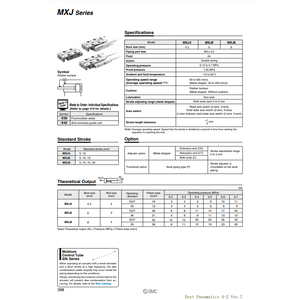 Table coulissante pneumatique SMC Pneumatics MXJ4L-5CP pièces pneumatiques - Product Image 1