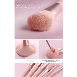 ชุดแปรงแต่งหน้า 10 ชิ้น ด้ามจับสีชมพู แปรงปัดแก้ม แปรงแต่งตา ขนแปรงสังเคราะห์นุ่ม - Product Image 5