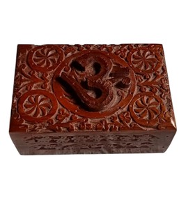 Handmade Carved Wooden Jewelry <b>Box</b> Rectangle Locking Storage Case Hinged Lid <b>Keepsake</b> Organizer for Home Office - Product Image 1