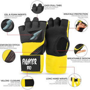 Gants intérieurs de boxe en néoprène à enfilage rapide, respirants, avec sangle de poignet, pour MMA, Kickboxing, entraînement de protection, taille personnalisée - Product Image 3