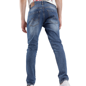 Custom High Quality High Street Men's Straight Fit Winter Denim <b>Jeans</b> Breathable Design Solid Colors <b>Embroidered</b> Sweet Logo - Product Image 2