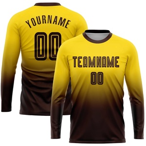 เสื้อฟุตบอลแขนยาวสั่งทำพิเศษ ผ้าโพลีเอสเตอร์ 100% ชุดฟุตบอลแห้งเร็ว ระบายอากาศได้ดี ชุดทีมพร้อมสกรีนโลโก้ตามสั่ง ชุดกีฬา OEM - Product Image 2