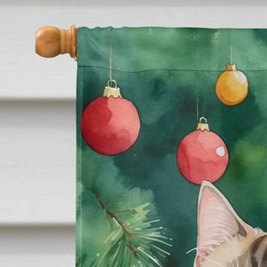 Árbol de Navidad de gato Munchkin, porche grande, cartel decorativo para patio, obra de arte, casa de poliéster Multicolor, colgante de pared con manga de poste - Product Image 3