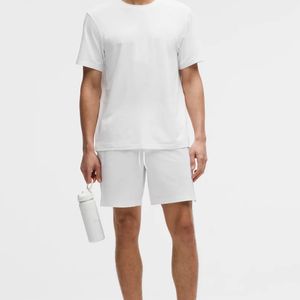 T-shirt en jersey de coton blanc pour homme, coupe classique, col rond, manches courtes, décontracté, avec motif, anti-UV, respirant, séchage rapide, tricoté - Product Image 2