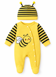 Conjunto de pelele con apliques de abeja y gorro con antenas para bebé - Product Image 2