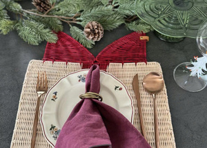 Christmas Gift Box Shaped Rattan <b>Placemat</b> Handmade Natural Woven Table <b>Placemat</b> <b>Xmas</b> Dining Table Decor Holiday Table Setting - Product Image 4
