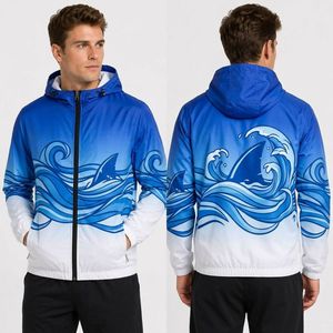 Veste coupe-vent à sublimation à rayures tigre jaunes et orange, veste coupe-vent légère et respirante de qualité supérieure - Product Image 4