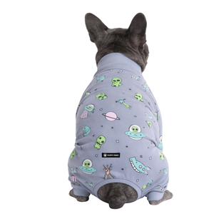 Dog Pajamas Onesie Alien Print Soft Stretch Pet Sleepwear Cozy Breathable All Season Nightwear For Small Medium Dogs Indoor Use - Product Image 2