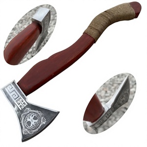 Hacha Vikinga Forjada a Mano de Primera Calidad, Tomahawk Personalizado Hecho a Mano, Hoja Única de Acero al Carbono, Mango de Madera, para Supervivencia, Regalo de Navidad - Product Image 1