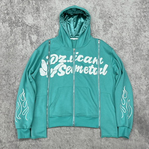 Sudaderas con Diseños Personalizados, 100% Algodón, Felpa, Lavado Ácido, Estilo Urbano, con Pedrería, para Hombre - Product Image 1