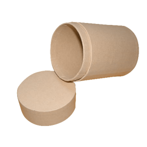 Coffrets cadeaux en papier kraft recyclé personnalisé brun cosmétique fait à la main cylindre base du couvercle brillant laminage gaufrage mat - Product Image 1