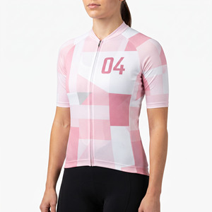 Maillot de Ciclismo con Cierre para Mujer, Maillot de Ciclismo Personalizado de Manga Corta para Mujer, 100% Poliéster - Product Image 1