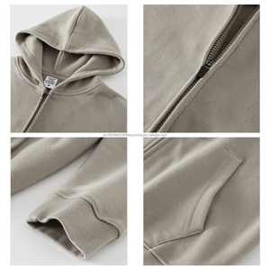 เสื้อฮู้ดเด็กแบบซิป สั่งทำได้ พิมพ์ลายได้ ผ้าคุณภาพสูง 365gsm ผ้าฝ้าย 87% โพลีเอสเตอร์ 13% ทรงหลวม ไม่มีลาย - Product Image 3