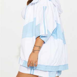 OEM 2026 <b>Women's</b> New Fashion Two-Piece Shorts Set Windbreaker Zip-Up Hooded <b>Jacket</b> with Track Suit Short Sets for <b>Women</b> - Product Image 3