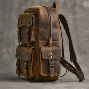 Mochila de Cuero de Último Diseño para Uso en Exteriores, Mochila de Cuero a Precio Económico, Mochila de Cuero de Color Sólido - Product Image 6