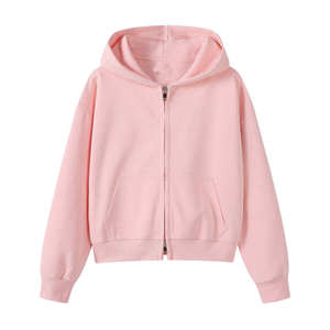 Sudadera con Capucha y Cierre para Mujer, Color Rosa, Corte Regular, Tejido de Algodón, para Otoño - Product Image 1