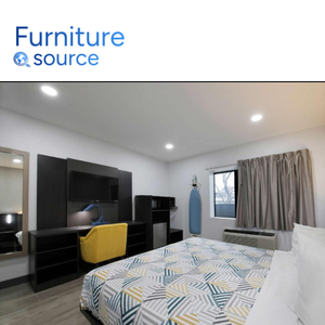 Motel6 Hotel Casegoods Vietnam Source Factory Juego de muebles de dormitorio Cama tamaño King de lujo Apartamento moderno Ecológico de acero inoxidable - Product Image 1