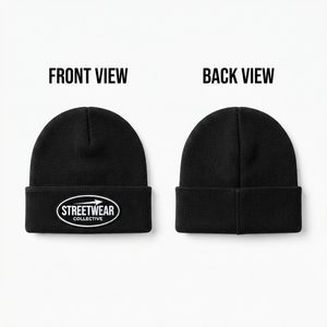 Premium 300 GSM Ribbed Knit Beanie Cap Soft Stretch Fabric <b>Sewn</b> Logo <b>Patch</b> Woven Label Cuffed Adjustable Winter Hat Casual Daily - Product Image 5