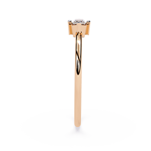 Anillos Apilables Clásicos y Sencillos de Oro Sólido de 14K con Diamantes Cultivados en Laboratorio CVD HPHT de Corte Baguette para Uso Diario - Product Image 3