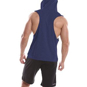 Débardeur à capuche sans manches pour homme avec logo personnalisé, 100% coton, uni, hiver, décontracté, entraînement, gym - Product Image 2