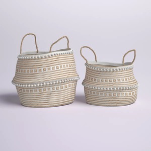 Large Designer Woven Macrame Basket For <b>Laundry</b> Clothes Storage And Aesthetic Home Decor Organizer Wholesale From India - Product Image 1