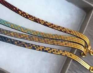NOUSHAD HANDICRAFTS NH-693 สร้อยข้อมือลูกปัดทำมือประดับด้วยลูกปัดหินสีดำ/เหลือง/เงิน ดีไซน์ธงชาติปานามา สำหรับทำสร้อยข้อมือ - Product Image 3