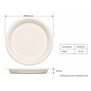 Assiette jetable en papier de 12 pouces, robuste, biodégradable, style kraft à paroi simple, pour la restauration, les plats à emporter, les mariages et les fêtes - Product Image 3