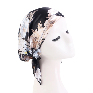 Turban pré-noué en satin pour femme, nouveau motif cachemire, bandeau musulman, foulard doux et souple, bonnet chimio, bandeau pour la tête, bandana - Product Image 2