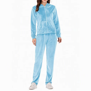 Conjunto Deportivo de Dos Piezas Unisex de Terciopelo Estampado para Invierno, Chaqueta con Capucha y Pantalones Jogger, Suave, 100% Algodón, Transpirable y Cómodo - Product Image 2