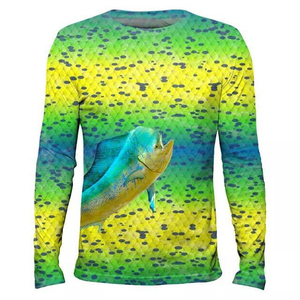 Maillot de pêche personnalisé à manches longues pour homme, respirant, imperméable, UPF 50, antibactérien, 100 % polyester, grandes tailles, prix raisonnable - Product Image 1