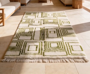 Factory Lined Looked Textured Persian Design Handmade Authentic Moroccan Beni Ourain <b>Rug</b> Carpet , Azilal <b>Rug</b>, Tapis - Product Image 6