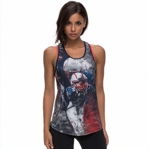 High Quality Sublimation Football Tank Tops Women Lightweight Printed Singlet Tops Ladies Gym Fitness Wear Vest Tops Women - Product Image 2