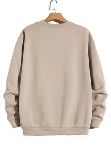 Top Trending Men's Crew Neck Sweatshirt 100% Cotton Solid Color Regular Fit Casual Pullover Autumn Wear High Street Sweatshirts - Product Image 4