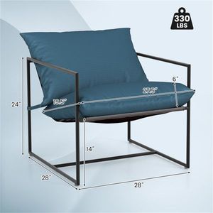 Paquete de 2 Sillas de Descanso para Uso en Exteriores, Estructura Metálica Resistente a la Oxidación con Asiento Acolchado y Cojines Suaves, Capacidad de 330 Libras - Product Image 4