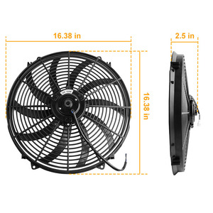 Ventola di raffreddamento del radiatore elettrico da 16 pollici 12V 120W con Kit termostato per auto a 10 pale e Kit di montaggio incluso - Product Image 6