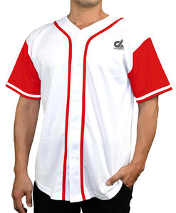 Maillot de baseball blanc personnalisé 2025 avec manches et passepoil bleus, uniforme d'équipe boutonné, nom et numéro personnalisés, style professionnel, vente en gros - Product Image 2