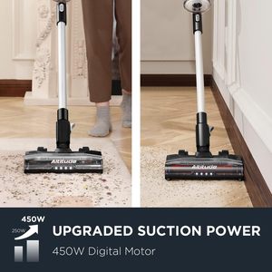 Aspirateur balai sans fil léger 450W avec batterie amovible et phares LED - Product Image 3