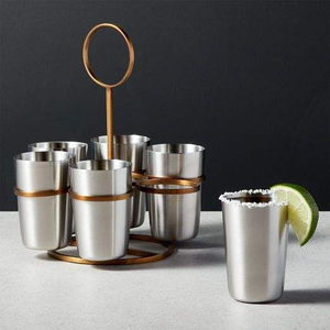 Gobelets réutilisables en métal pour la vente en gros, pour boire du thé, de la bière, avec logo personnalisé, en acier inoxydable, dorés et argentés - Product Image 4