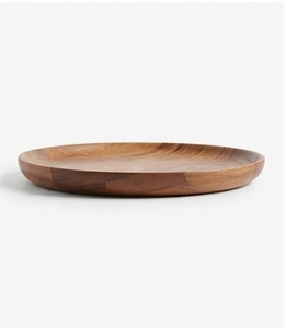 Plateau de service rond en bois de manguier fait main, design minimaliste, bois massif, finition polie, durable, écologique, passe au lave-vaisselle - Product Image 3