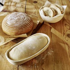 Panier de levage en rotin avec doublure en tissu pour la fermentation de la pâte à pain au levain, outil de boulangerie artisanal - Product Image 4