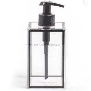 ขวดอะคริลิกใสทรงสี่เหลี่ยมแบบกำหนดเองสำหรับสบู่เหลวและเจลแอลกอฮอล์ พร้อมหัวปั๊มสำหรับโลชั่นทาตัว - Product Image 1