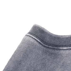 Ensemble deux-pièces personnalisé pour hommes ensemble t-shirt et short délavés à l'acide survêtement en coton épais - Product Image 2