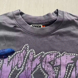 T-shirt vintage respirant à manches courtes avec strass, style décontracté, vêtement de marque tendance - Product Image 5