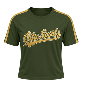 Conjunto de Uniforme Deportivo Verde Oliva con Estampado Dorado, Camiseta de Manga Corta y Falda Plisada, Ropa Deportiva para Equipos, Entrenamiento y Práctica, Personalizable - Product Image 5