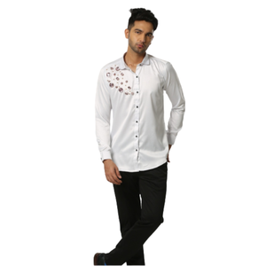 T-shirt pour homme en polyester/coton, vente en gros, impression personnalisée du logo, manches longues, motif floral, tissu satiné, écologique, design OEM - Product Image 3